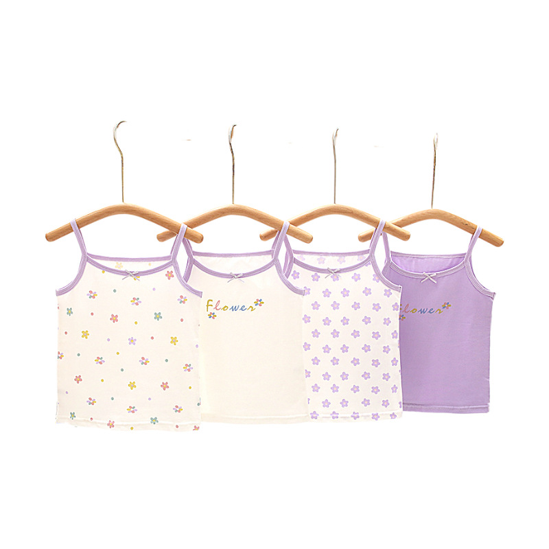 Children's Girls' Vest Class a Women's Treasure Cotton Sling Summer Baby Korean Style Baby Baby Soft Cotton Summer Baby Girl