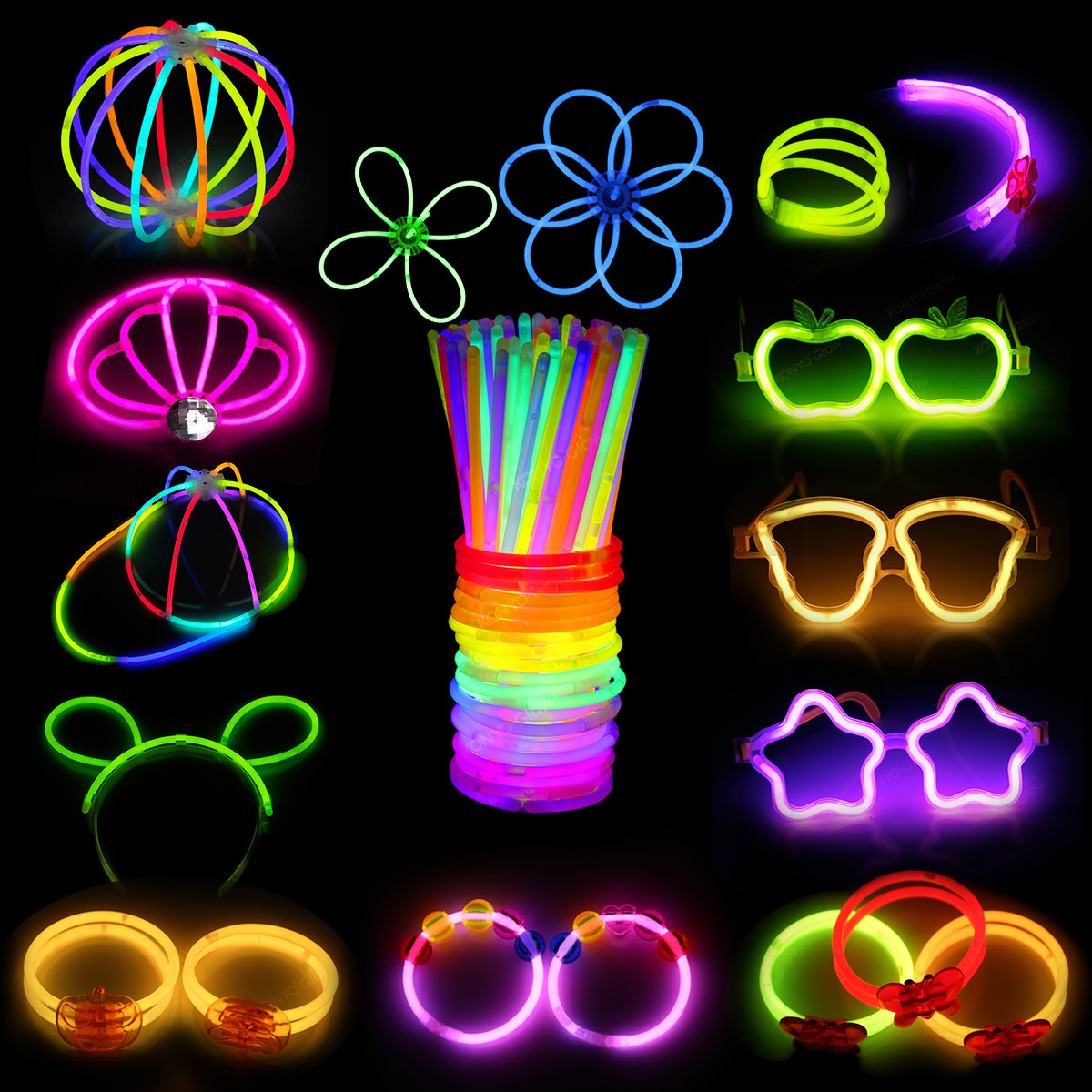 Disposable Fluorescent Sticks Batch Concert Luminous Bracelets Fluorescent Stick Toys 100 Fluorescent Sticks with Labeling