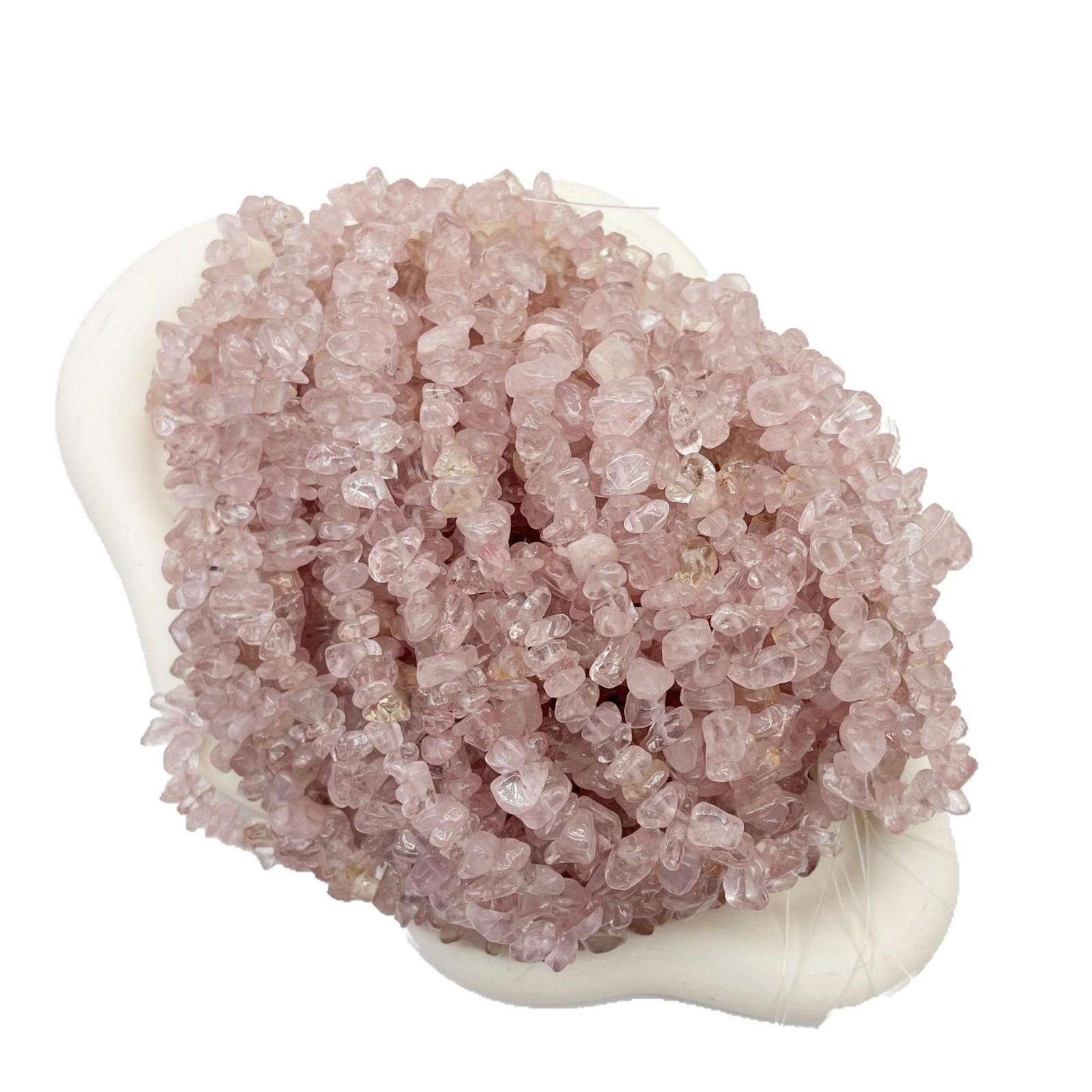 Cross-border Hot Sale Natural Glazed Crystal Gravel Irregular Perforated Green Point Stone Diy Semi-finished Accessories Beaded