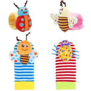 Baby cartoon animal wrist bell rattle socks new baby wrist strap socks suit CPC CE EN