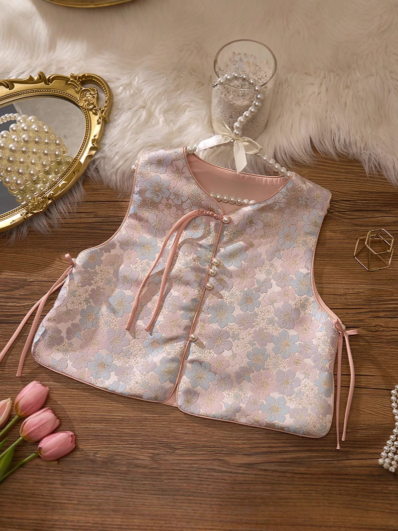 Children's Vest 2025 Autumn New Baby Girl Girl Han Dynasty New Chinese Style Chinese Style Retro Vest