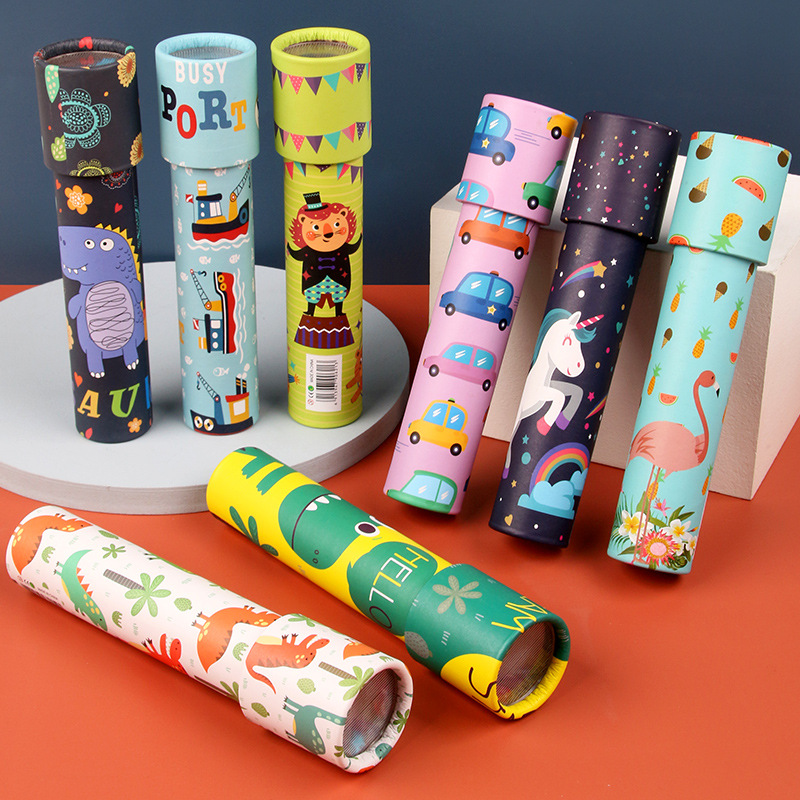 Large Wholesale Kaleidoscope Large and Small Educational Toys Cartoon Kaleidoscope Night Market Stall Goods Kaleidoscope Customization