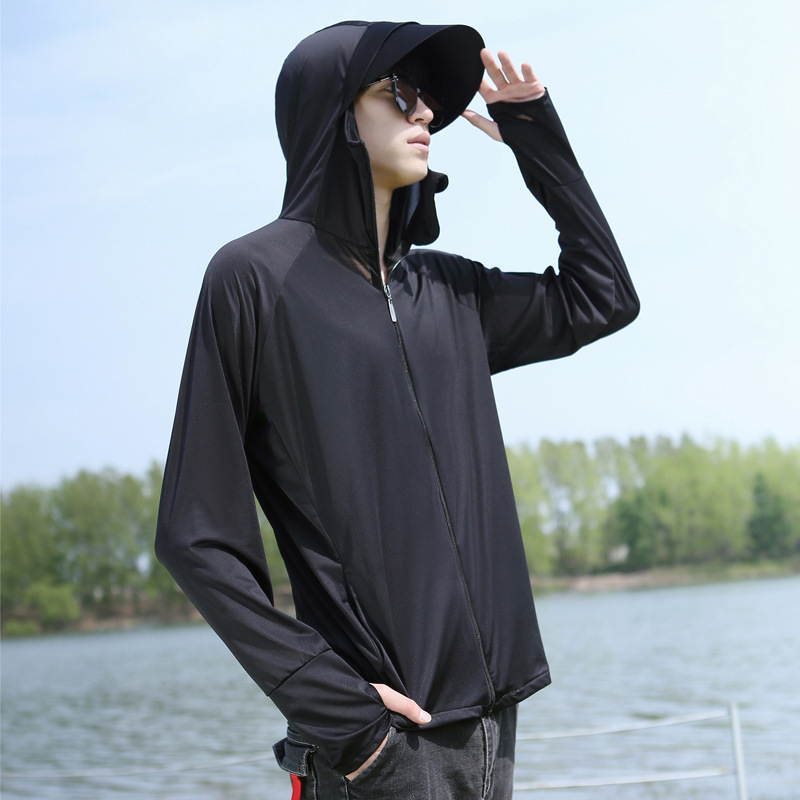 F04 Men's Sun Protection Clothing Men's Summer Breathable Thin Coat Outdoor Fishing UV Protection Clothing Sun Protection Clothing