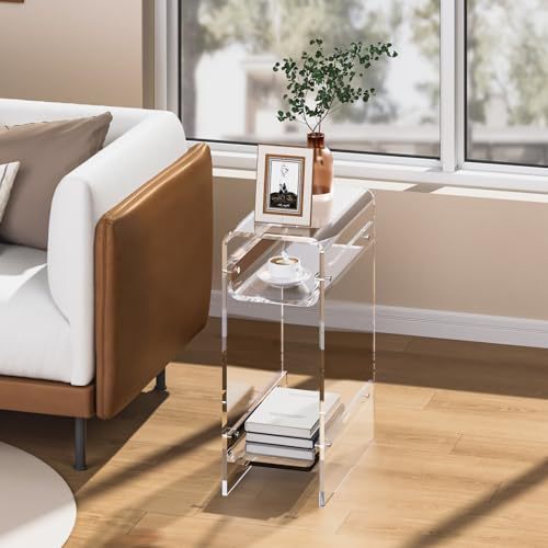 Cross-border Living Room Household Light Luxury Minimalist Storage Cabinet Coffee Table Furniture Transparent Colorful Acrylic Coffee Table Side Table