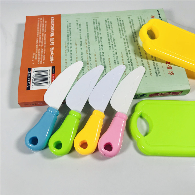 Children's fruit knife chopping board kindergarten early education plastic knife melon and fruit knife not easy to hurt hand cutting vegetables fruit and vegetable knife parent-child