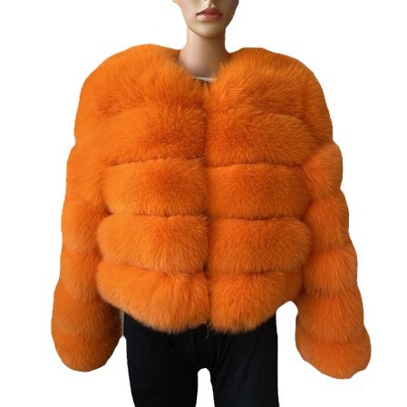2025 European and American Style Faux Fur Coat, Imitation Fox Fur Patchwork Winter Clothing, Thickened and Warm, Long-Sleeved Short Fur Coat in Stock
