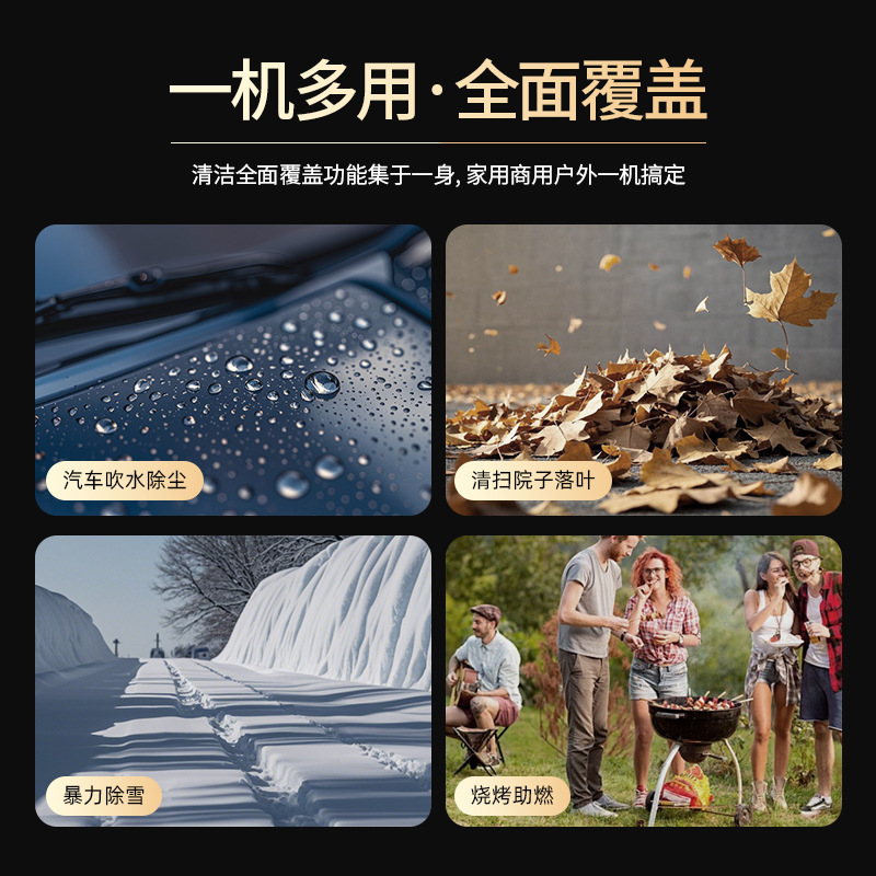 Cross-Border Storm Artifact, Strong Blowing and Suction, Powerful Hurricane Turbine Handheld Fan, Portable 130,000 Rpm Dust Removal Camping Style