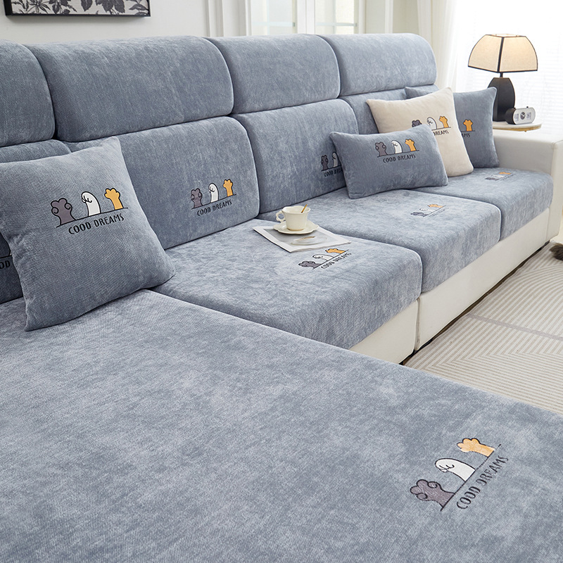 Чехол для дивана из шенилла, универсальный, новый, полный чехол для сиденья из массива дерева и кожи, оптовая продажа