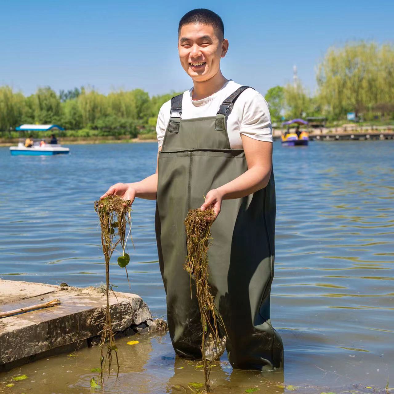 Wear-Resistant Waders, Thickened Wear-Resistant Waders, One-Piece Half-Length Fishing Clothing, Rain Boots, Wholesale Suspenders, Practical Waterproof Clothing