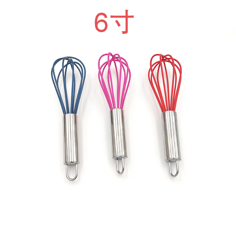 Silicone Egg Beater Stainless Steel Hand Mixer Household Hand-held Cream Mixer