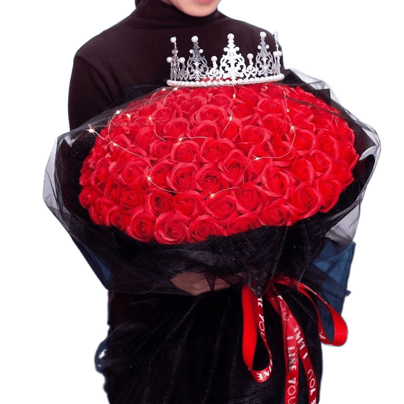 Rose Bouquet for Valentine's Day, New Year's Eve Gift for Girlfriend's Birthday, Romantic Soap, Immortal Flower