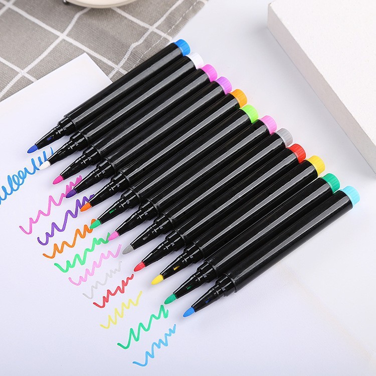 Dust free water soluble chalk liquid lamp board pen LED fluorescent board White large 12 color erasable blackboard pen