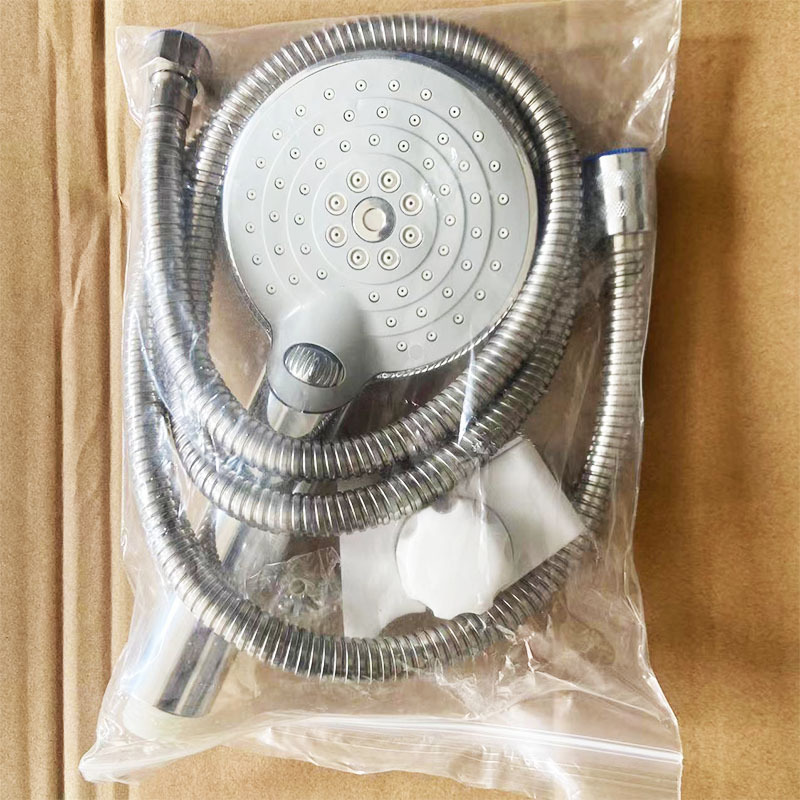 Factory wholesale multi-function shower head set shower hose three-piece bag packaging