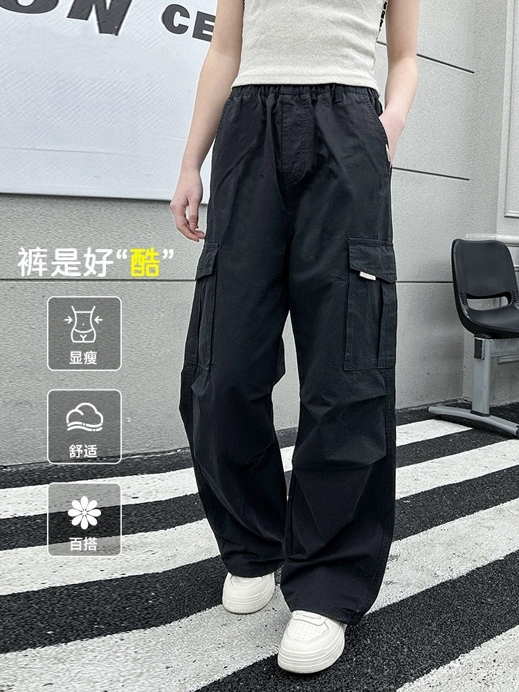 Girls' Pants Summer 2025 New Style Youth Girls Casual Loose Girls Cargo Pants Thin Sports Pants