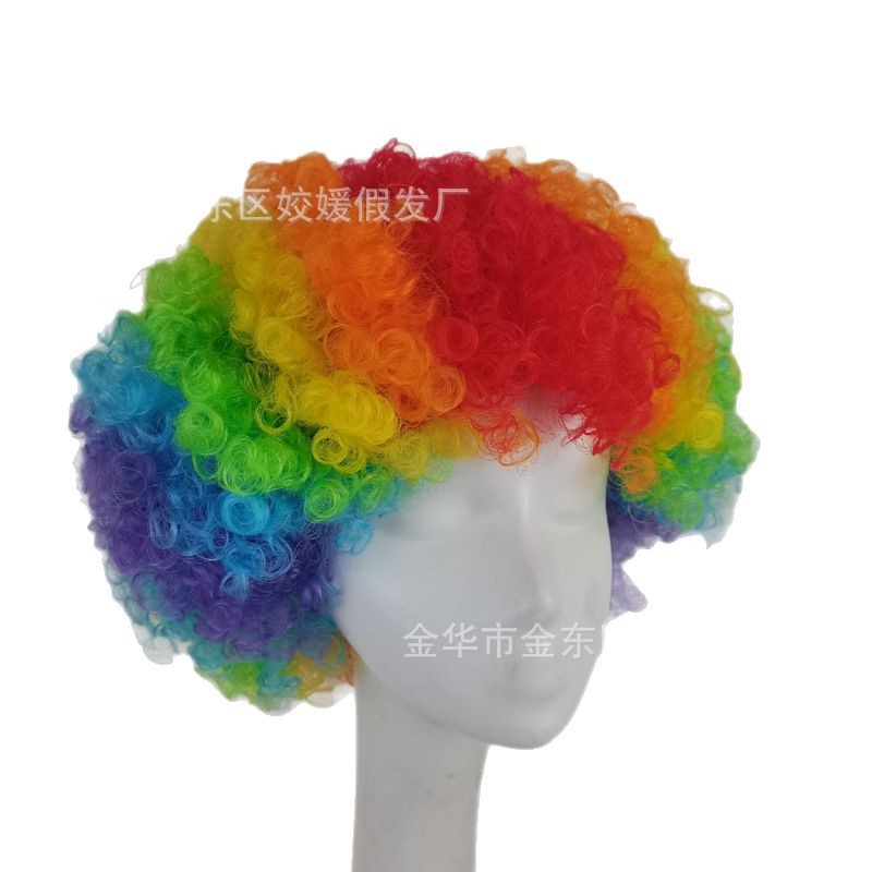 Clown Performance Wig Activity Props Halloween Funny Funny Color Headgear Fans Fluffy Explosive Hair in stock