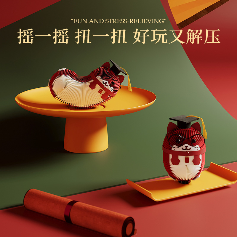 Creative Toy Figurine Doctor Cat Desktop Retractable Toy 2025 New Model Gift for Festive Decoration