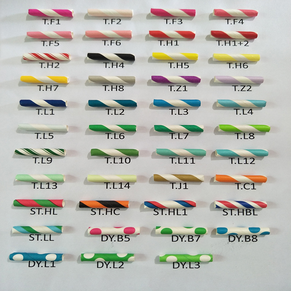 Free Shipping Food Grade Disposable Paper Straw Black and White Stripes 6mm in stock Environmentally Friendly Degradable Straw Oblique Stripes