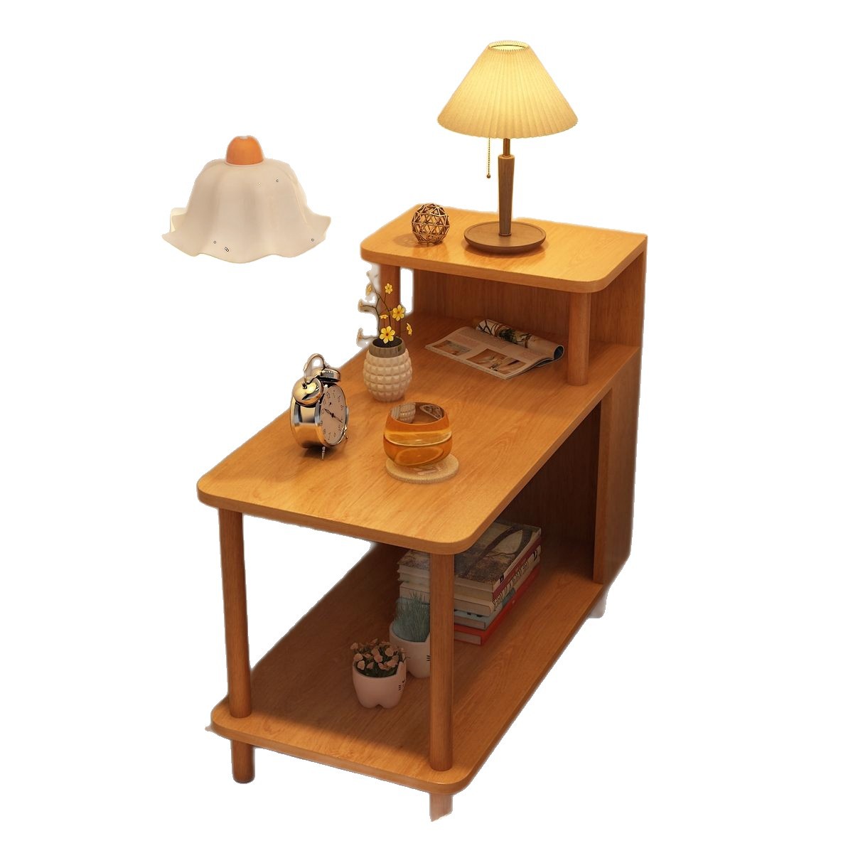 Bedside Table with Narrow Edges, Modern and Simple Small Storage Rack, Bedroom Small Coffee Table, Popular for Children, Simple Rental Use