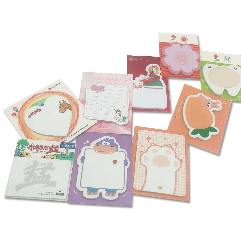 Source Manufacturer Custom-Made Cute Special-Shaped Sticky Notes Cartoon Animation Student Office Sticky Logo Note Pad Custom-Made