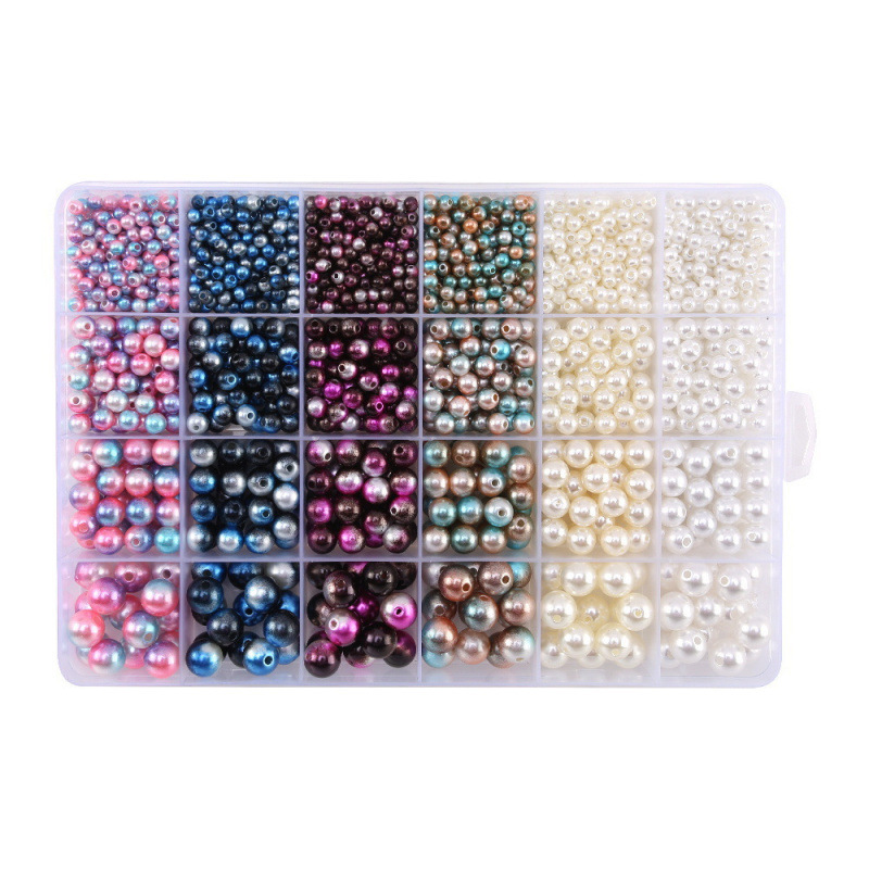 24 Lattice Mermaid Changing Color Perforated Pearl Set