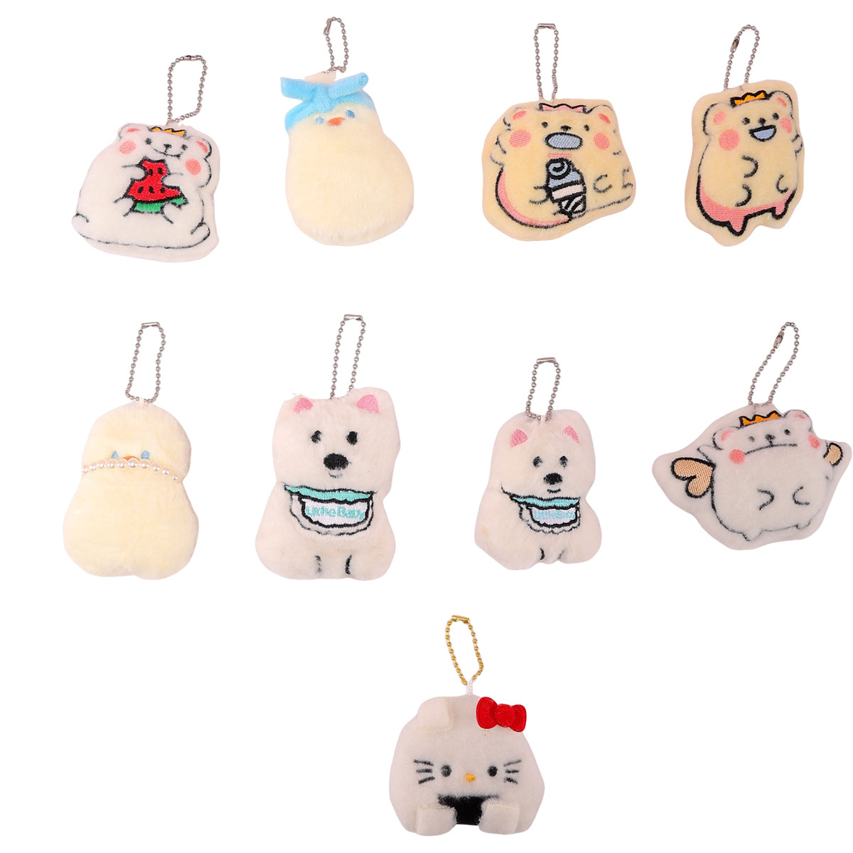 Cartoon Plush Pendant Keychain Cute Bear Kitten Doll Doll Bag Small Pendant DIY Graduation Gift