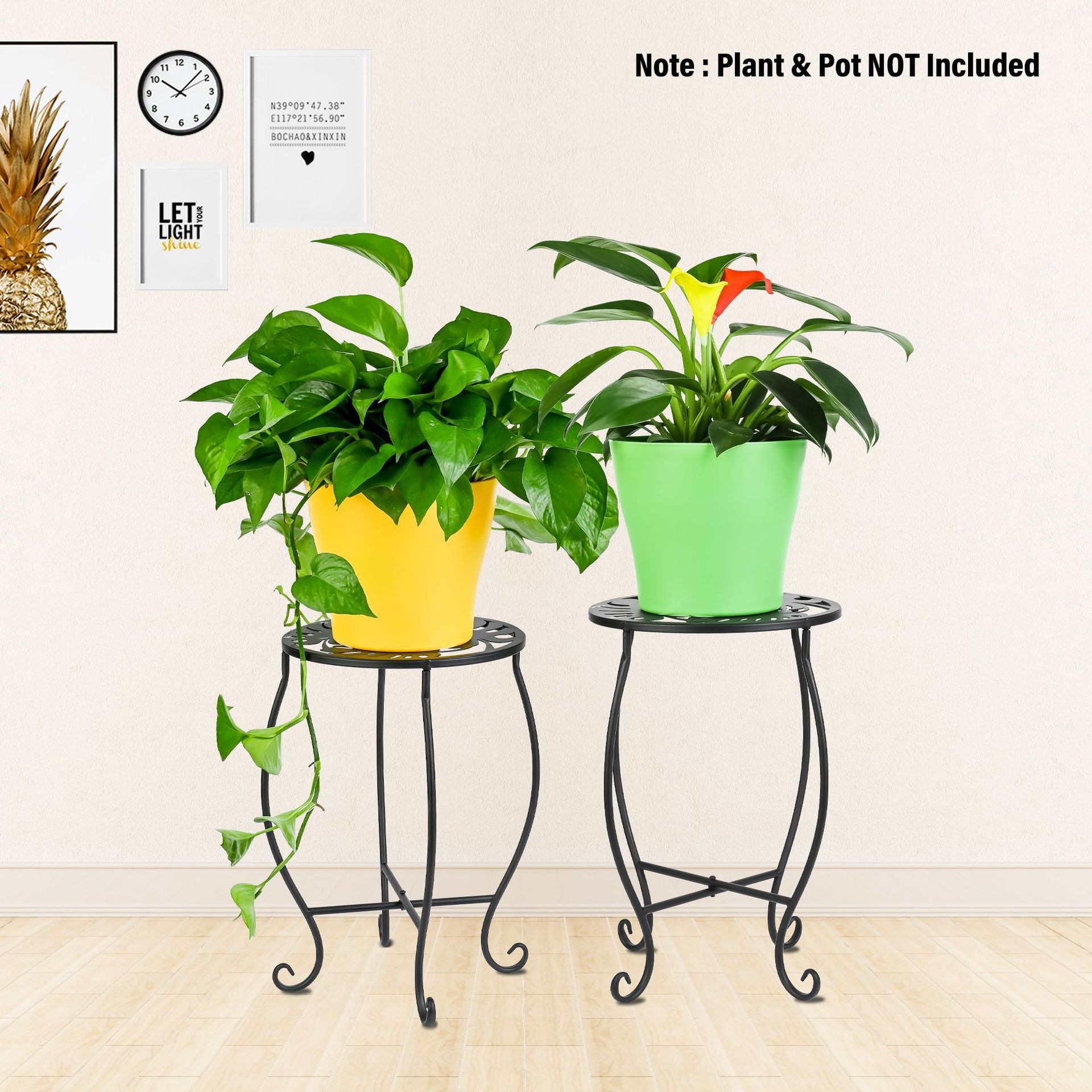 Monstera iron flower stand green radish single layer simple succulent living room indoor office balcony space-saving flower stand