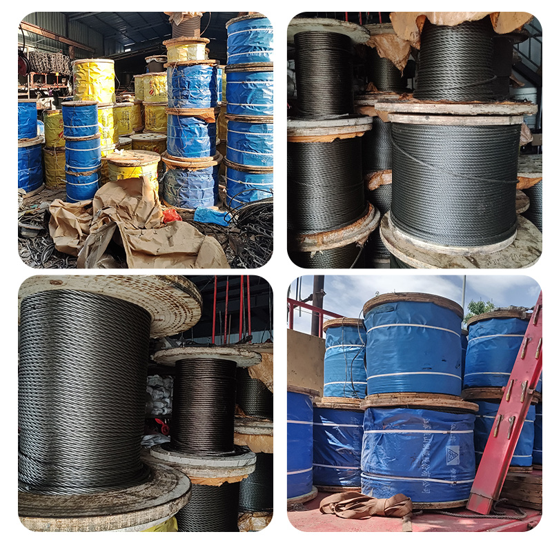 Oil-Based Steel Wire Rope 37 Wire Hemp Core Soft Rope Wear-Resistant Driving Reel Gantry Crane 7.7mm Unloading Platform