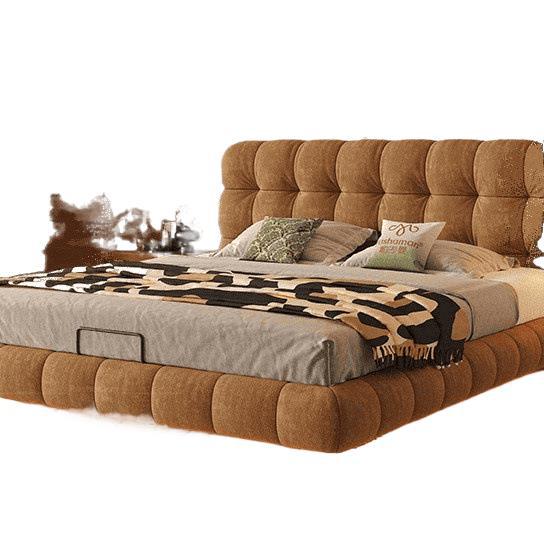 Cream-Style Floating Bed Puff Simple Bedroom Double Bed 1.5m Internet Celebrity Soft Fairy Bed Marshmallow Foshan