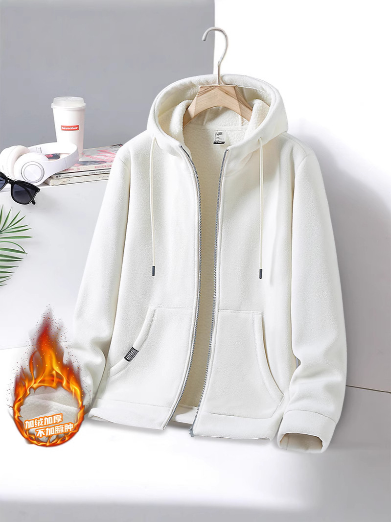 Autumn and winter warm fleece-lined fleece coat lovers zipper running training sports foreign trade cross-border special coat