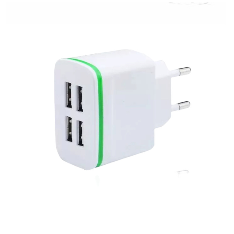 4Usb Charger Luminous Green Edge 4A Multi-Port USB Wall Charger Smartphone Tablet Travel Charging Head