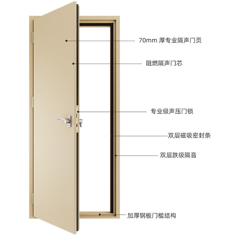 Recording Studio Soundproof Door Bar Ktv Private Room Box Door Cinema Live Broadcast Room Soft-Packed Steel Soundproof Door Manufacturer