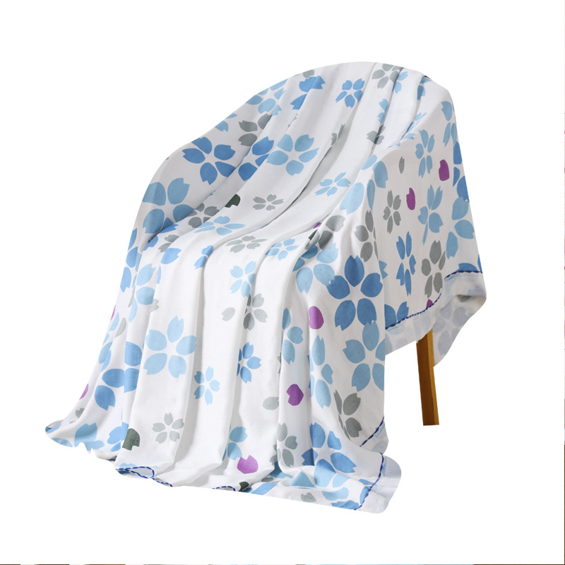 Japanese Printed Bamboo Fiber Blanket Double-layer Gauze Thin Ice Silk Blanket Nap Blanket Towel Blanket Air-conditioning Blanket Cool in Summer