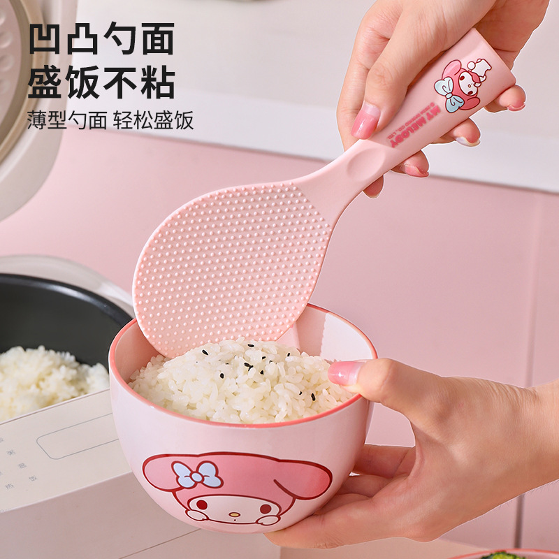 Sanrio Rice Spoon Food Grade Electric Rice Cooker Standing Rice Spoon Silicone Rice for Home Use Vertical Cute Spoon for Rice