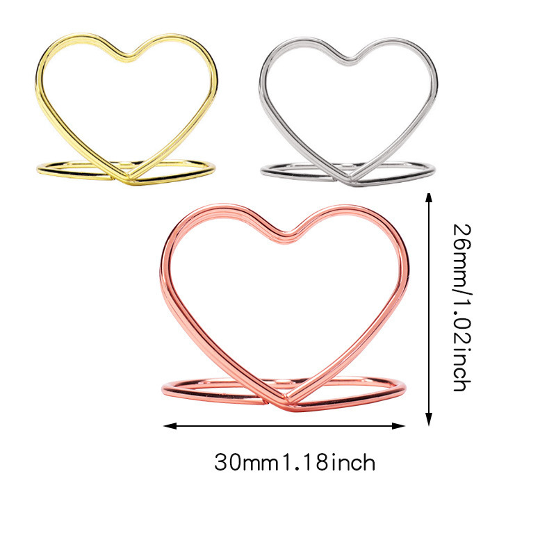 Spot double love note clip triangle business card clip desktop message clip heart-shaped photo clip hotel seat clip