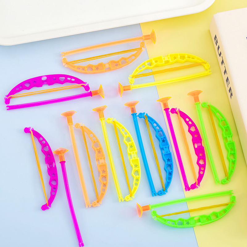 Mini Bow and Arrow to Push Small Gift Plastic Bow and Arrow Simulation Shooting Bow and Arrow Hot Selling Educational Small Gift Toys for Children
