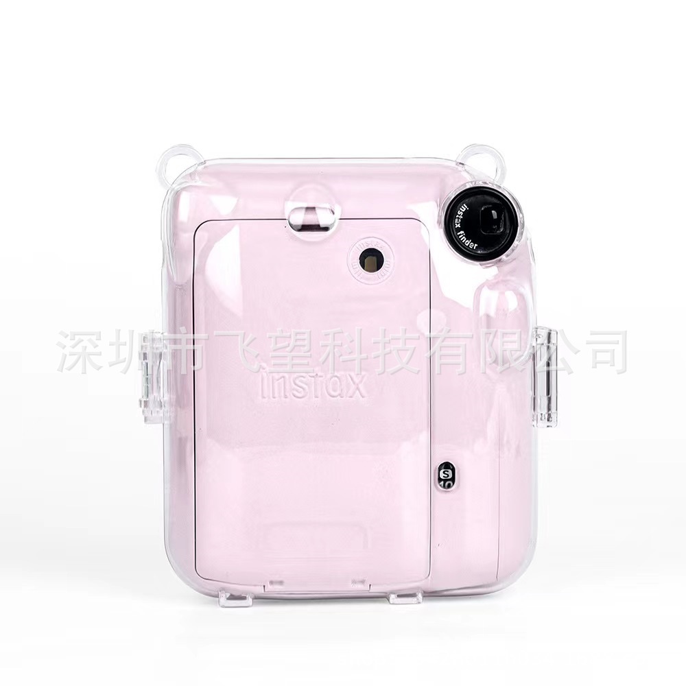 Polaroid instax mini12 Crystal Case Storage Anti-scratch with Rope Transparent Shell Crystal Protective Cover PC Shell