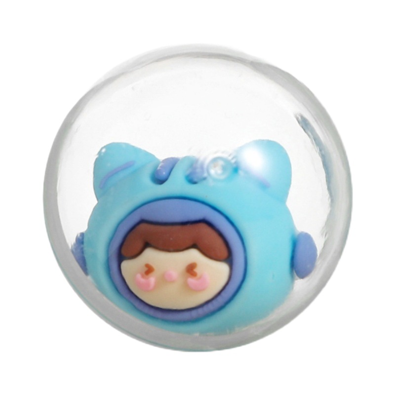 32mm diameter mini transparent twisted egg one yuan pen set doll children student small gift toy