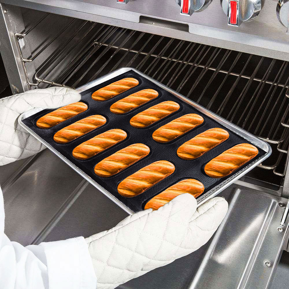 Commercial Non-Stick Subway Flavored Hot Dog Bread Mold Slot Silicone Baguette Mold Non-Stick Breathable Mold