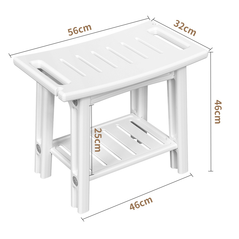 Smart Rabbit Household Bathroom Stool Bathing Shower Stool Living Room Clothes Changing Shoes Stool Toilet Sitting Storage Stool