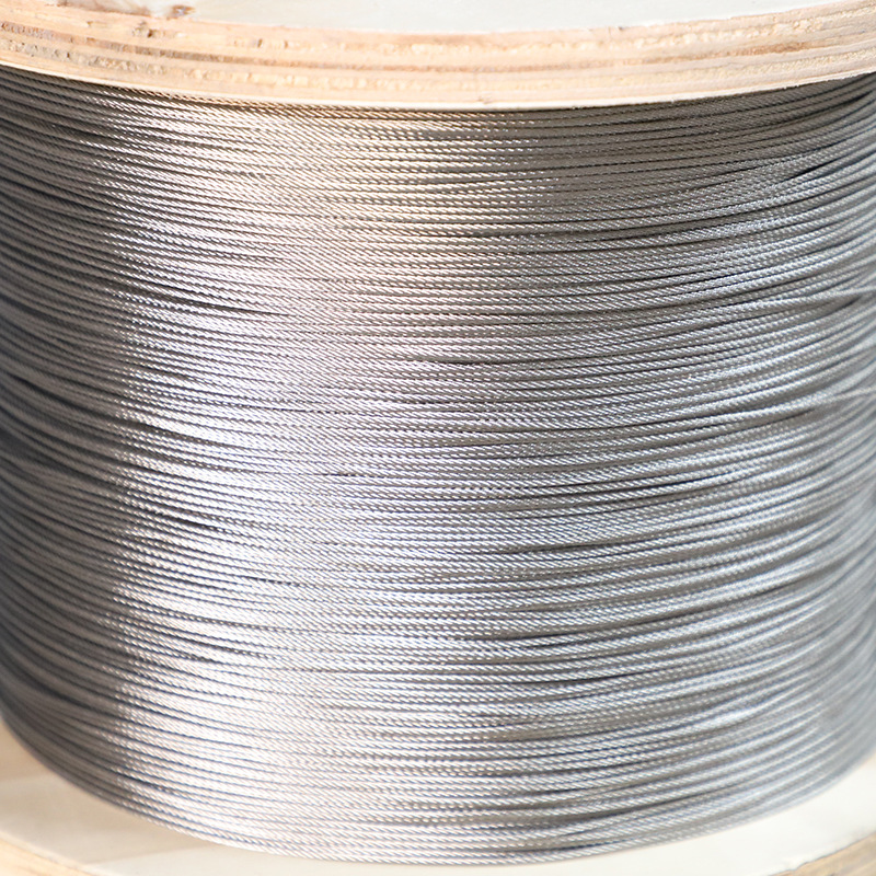 304 stainless steel wire rope 7*7-7*19 wire rope crane for clothes drying tower crane lifting traction 304 wire rope