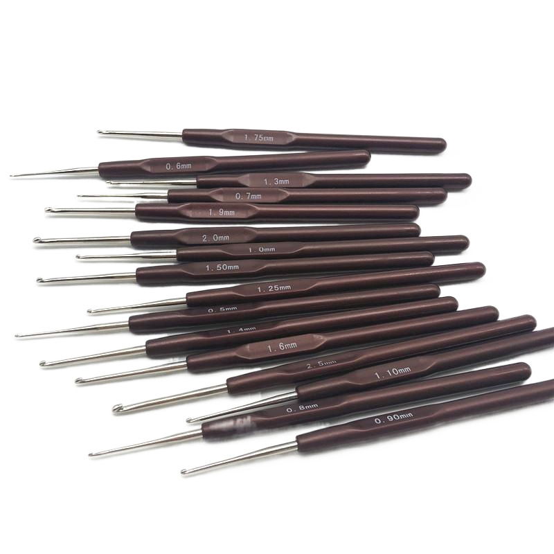 16 Extra Fine Colorful Pen Crochet Lace Thread Crochet Small Soft Handle Crochet Tool Set