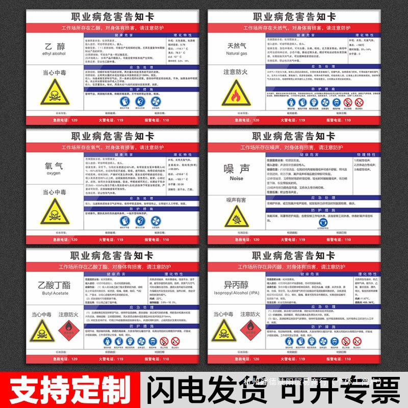 New Version of Occupational Disease Hazard Information Card Dust Noise High Temperature Occupational Hazard Information Card Acrylic Occupational Hygiene