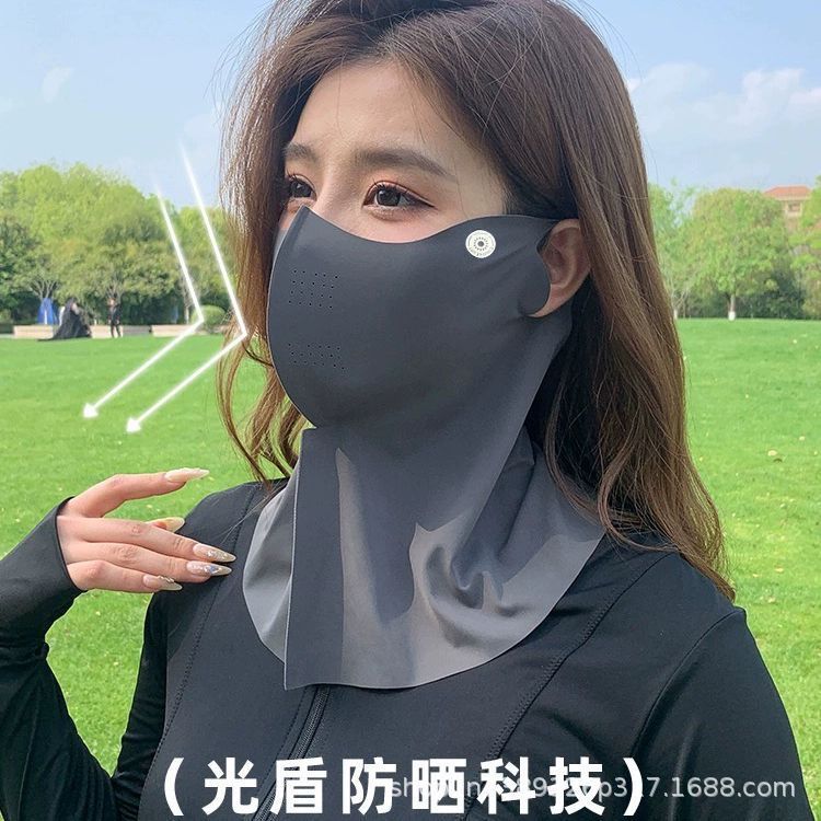 Sunscreen mask women's UV-proof neck outdoor riding driving veil ice silk mask three-dimensional high-value