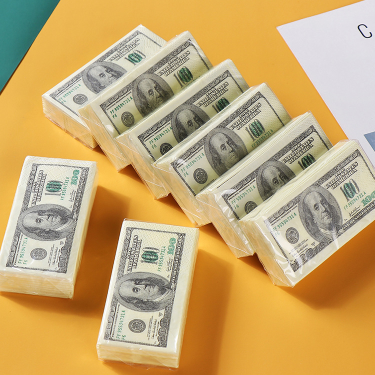 Новые креативные цветные печатные носовые платки, портативные, маленькая упаковка, ресторанные носовые платки, оптовая продажа по полной коробке