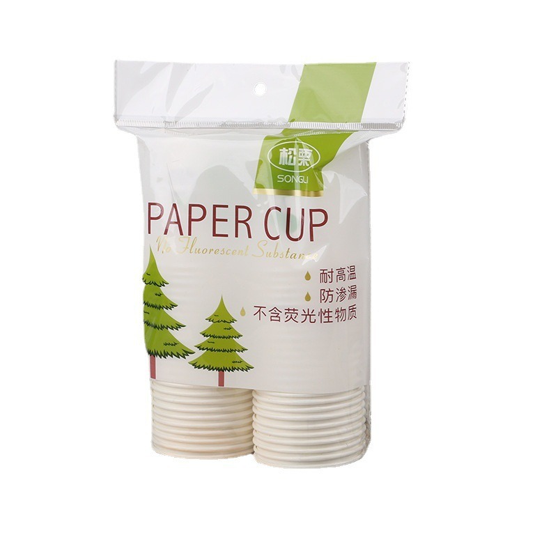 Thickened Disposable Paper Cup Spot Wholesaler Household Disposable Drinking Paper Cup Advertising Cup Printable Logo