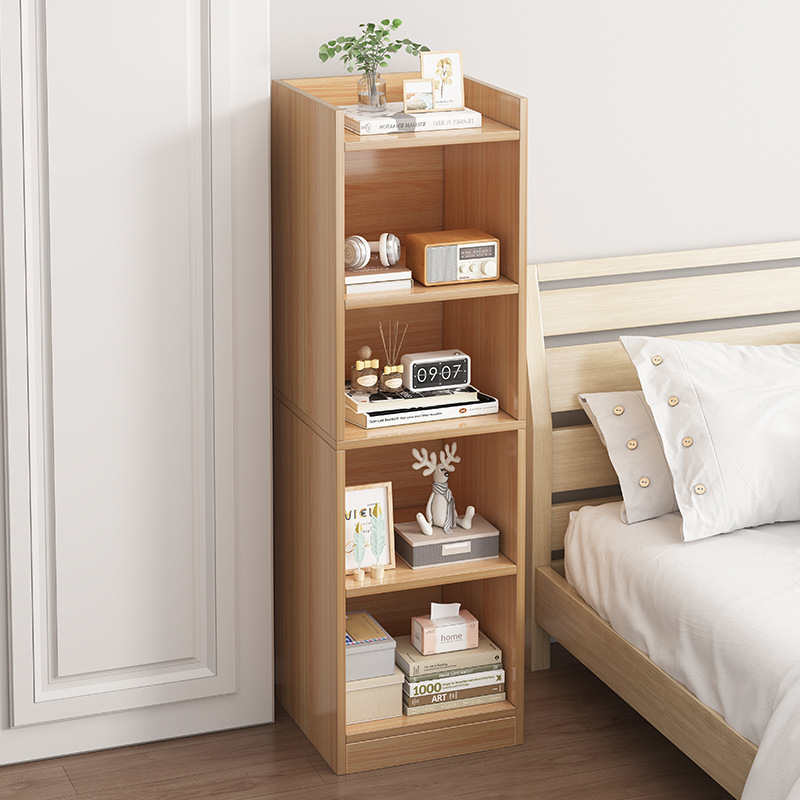 Bookshelf Floor-Standing Household Multi-Layer Bookshelf Living Room Storage Wall Combination Bookcase with Backboard Floor-Standing Storage Cabinet
