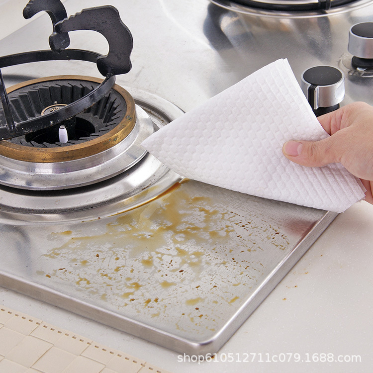 Lazy Rag Thickened Disposable Kitchen Cleaning and Dish Washing Oil-free Cleaning Cloth Non-woven Fabric Washable and Wet Dual-use