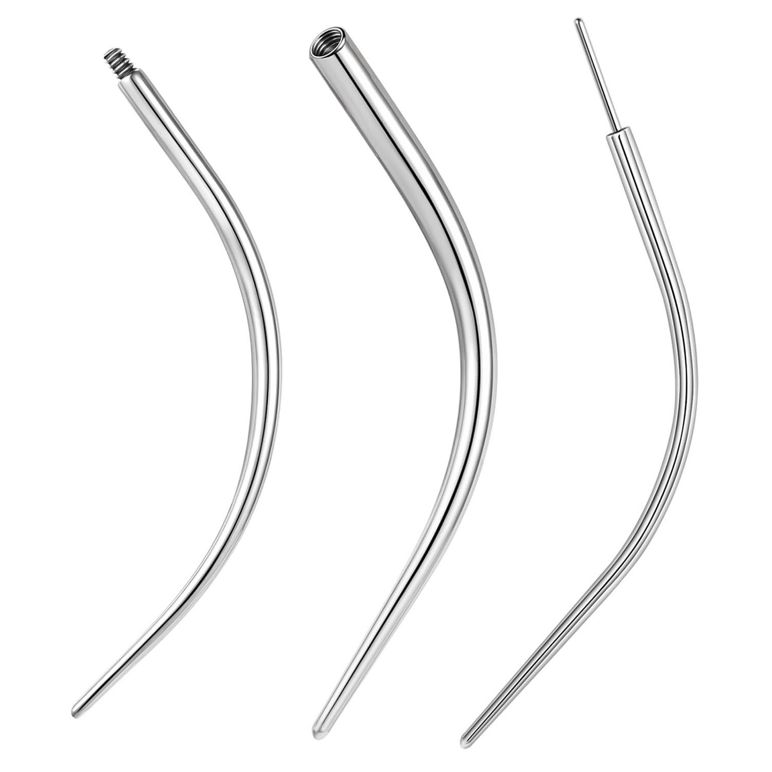 Stainless Steel Curved Curved Guide Needle Rod Piercing Threaded Needle Nose Nail Ear Bone Nail Eyebrow Nail Piercing Auxiliary Tool