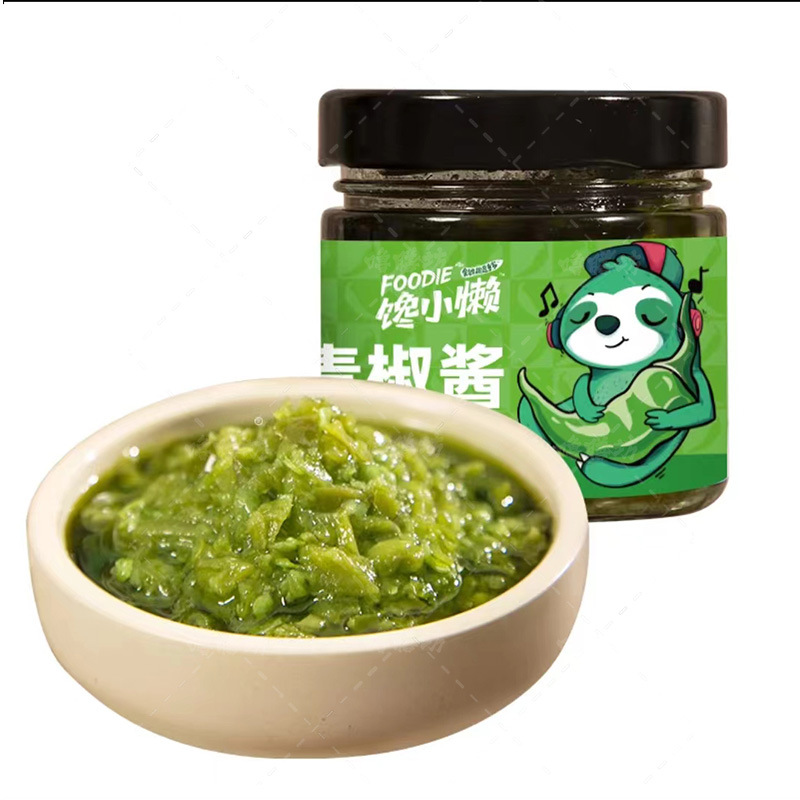 [Dropshipping] Craving Lazy Green Pepper Sauce 180g for Noodles, Chili Sauce for Rice, Home Use for Stir-Fry and Cold Dishes Seasoning