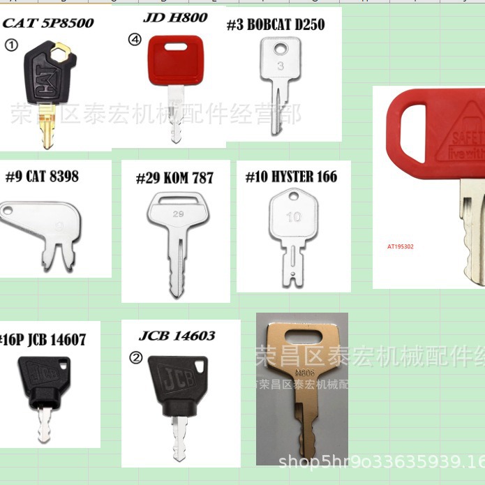 Набор из 10 ключей для 5P8500 H800 H806 BOBCAT D250 JDR AT195302